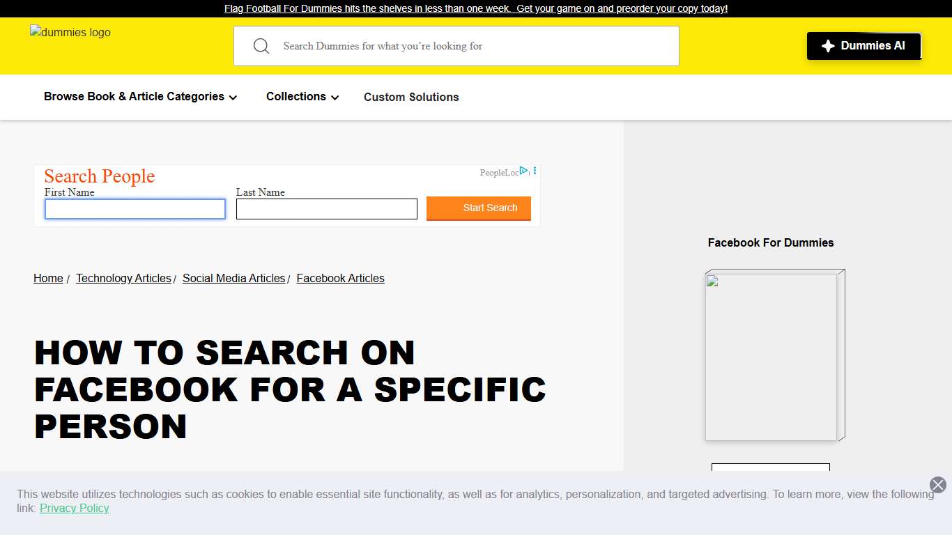How to Search on Facebook for a Specific Person | dummies