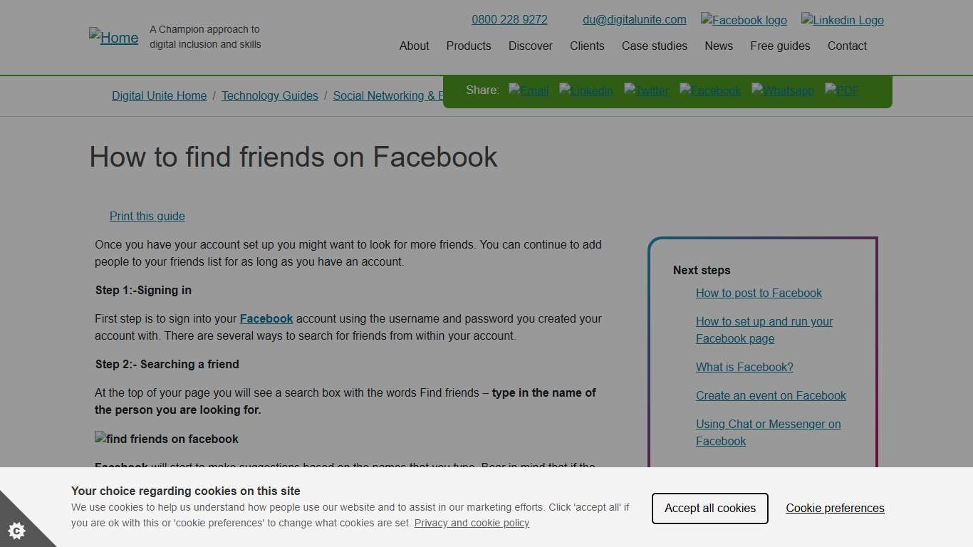 How to find friends on Facebook | Digital Unite